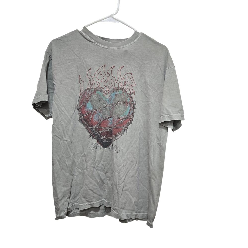 Vans Heart Flame Graphic T Shirt Large Sage Green Skater Tee